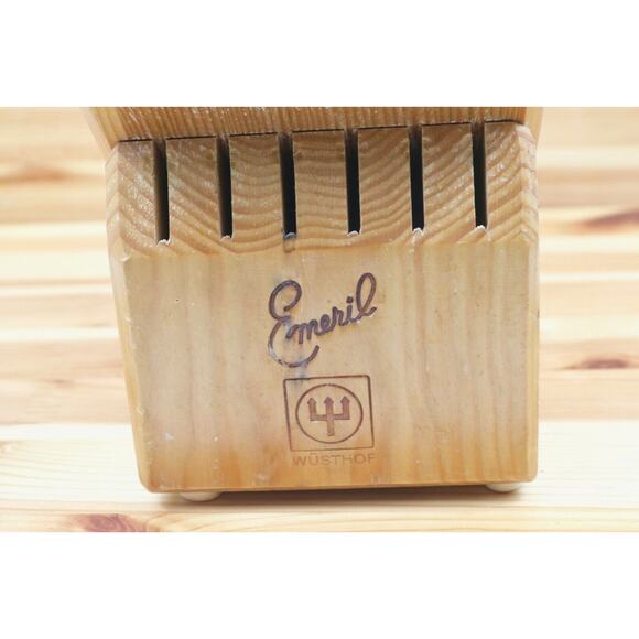 Emeril Wusthof Knife Block Wood Wooden Storage Holder 17 Slot Countertop Oak - Picture 3 of 4